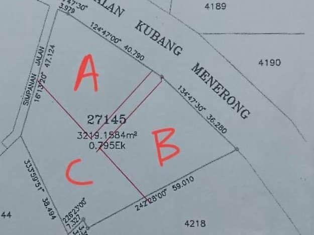 Tanah Untuk Disewa 34,649 Kaki Persegi Kubang Menerong Tasek Gelugor